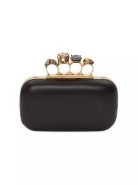 Shop Alexander McQueen Leather Jewelled Box Clutch at Saks Fifth Avenue