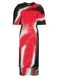 Shop Alexander McQueen Mushroom Spray-Painted amp Zip-Hem Midi-Dress at Saks Fifth Avenue