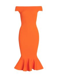 Shop Alexander McQueen Off-The-Shoulder Ruffle Midi-Dress at Saks Fifth Avenue