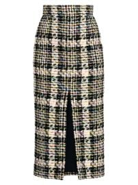 Shop Alexander McQueen Plaid Tweed Midi-Skirt at Saks Fifth Avenue