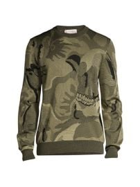 Shop Alexander McQueen Skull Camoflauge Jaquard Sweater at Saks Fifth Avenue