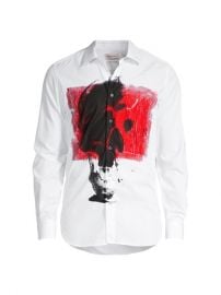 Shop Alexander McQueen Skull-Print Slim-Fit Shirt up to 70 Off at Saks Fifth Avenue