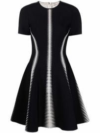 Shop Alexander McQueen Spine jacquard short-sleeve dress with Express Delivery - at Farfetch