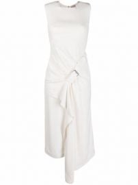 Shop Alexander McQueen buckle-detail drape-front dress with Express Delivery - at Farfetch