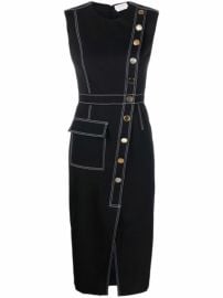 Shop Alexander McQueen contrast-stitch sleeveless dress with Express Delivery - at Farfetch