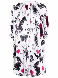 Shop Alexander McQueen graphic-print shirt dress with Express Delivery - at Farfetch