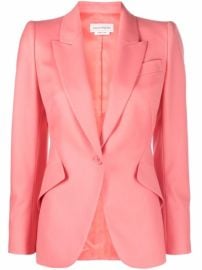 Shop Alexander McQueen peak lapels single-breasted blazer with Express Delivery - at Farfetch