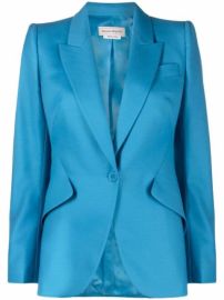 Shop Alexander McQueen peak-lapels single-breasted wool blazer with Express Delivery - at Farfetch