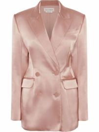 Shop Alexander McQueen satin double-breasted blazer with Express Delivery - at Farfetch