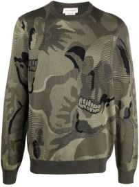 Shop Alexander McQueen skull camouflage jumper with Express Delivery - at Farfetch