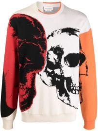 Shop Alexander McQueen skull-intarsia jumper with Express Delivery - at Farfetch