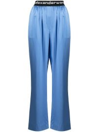 Shop Alexander Wang satin logo-waistband track pants with Express Delivery - at Farfetch