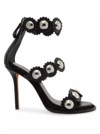 Shop Alexandre Birman Tibbie 100MM Leather Stiletto Sandals at Saks Fifth Avenue