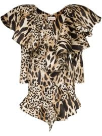 Shop Alexandre Vauthier animal-print ruffled mini dress with Express Delivery - at Farfetch