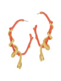 Shop Alexis Bittar Aquatic Dreams 14K Goldplated Enamel  Crystal Snake Hoop Earrings at Saks Fifth Avenue