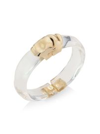 Shop Alexis Bittar Molten 14K Goldplated Hinged Lucite Bracelet at Saks Fifth Avenue