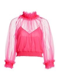 Shop Alice  Olivia Alexia Ruffled Sheer Blouse at Saks Fifth Avenue