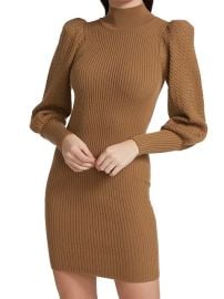 Shop Alice  Olivia Caleb Wool Puff-Sleeve Sweaterdress at Saks Fifth Avenue