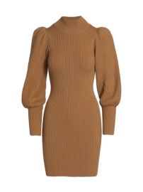 Shop Alice  Olivia Caleb Wool Puff-Sleeve Sweaterdress at Saks Fifth Avenue