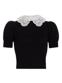 Shop Alice  Olivia Chase Eyelet Collar Sweater at Saks Fifth Avenue