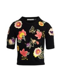 Shop Alice  Olivia Ciara Embroidered Sweater at Saks Fifth Avenue