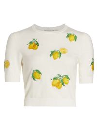 Shop Alice  Olivia Ciara Lemon Cropped Sweater at Saks Fifth Avenue