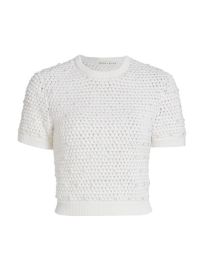 Shop Alice  Olivia Ciara Pearl Crochet Top at Saks Fifth Avenue