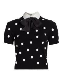 Shop Alice  Olivia Ciara Polka Dot Knit Sweater at Saks Fifth Avenue