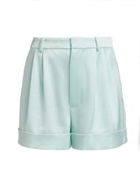 Shop Alice  Olivia Conry Pleated Satin Shorts at Saks Fifth Avenue