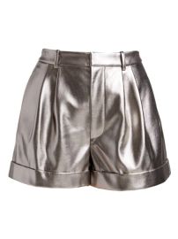 Shop Alice  Olivia Conry Vegan Leather Cuff Shorts at Saks Fifth Avenue