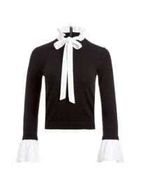 Shop Alice  Olivia Cornelia Wool amp Silk-Blend Tieneck Sweater at Saks Fifth Avenue