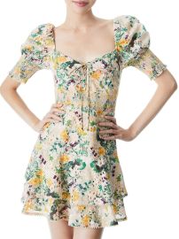 Shop Alice  Olivia Crawford Floral Puff-Sleeve Minidress at Saks Fifth Avenue