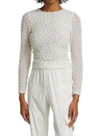 Shop Alice  Olivia Delaina Embellished Crop Top at Saks Fifth Avenue