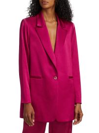 Shop Alice  Olivia Denny Long Satin Blazer at Saks Fifth Avenue