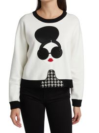 Shop Alice  Olivia Gleeson Appliqu Boxy Sweater at Saks Fifth Avenue