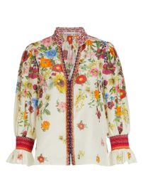 Shop Alice  Olivia Ilan Smocked Floral Blouse at Saks Fifth Avenue