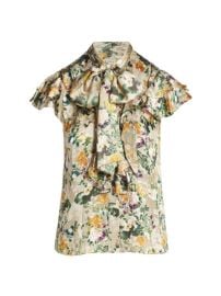 Shop Alice  Olivia Jeannie Floral Ruffle Blouse at Saks Fifth Avenue