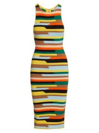 Shop Alice  Olivia Jenner Striped Knit Dress up to 70 Off at Saks Fifth Avenue