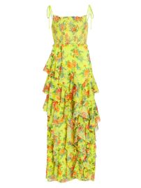 Shop Alice  Olivia Jocelyn Ruffled Floral Maxi Dress at Saks Fifth Avenue