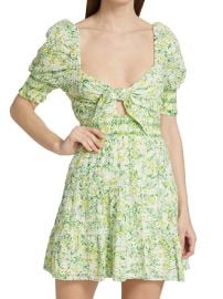 Shop Alice  Olivia Kristie Floral Puff-Sleeve Minidress at Saks Fifth Avenue