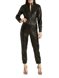 Shop Alice  Olivia Levi Vegan Leather Jumpsuit at Saks Fifth Avenue