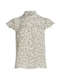 Shop Alice  Olivia Malinda Flutter Ruffle Button Down Blouse at Saks Fifth Avenue