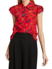 Shop Alice Olivia Martel Butterfly Print Blouse at Saks Fifth Avenue