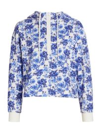 Shop Alice  Olivia Quinlan Floral Half-Zip Crop Hoodie at Saks Fifth Avenue