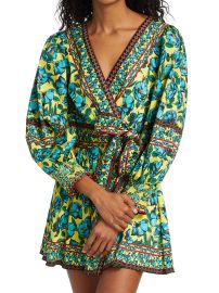 Shop Alice  Olivia Simona Printed Mini Wrap Dress at Saks Fifth Avenue