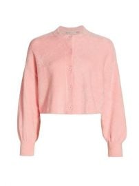 Shop Alice  Olivia Sylvie Fuzzy Relaxed Cropped Cardigan at Saks Fifth Avenue