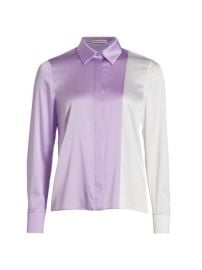 Shop Alice  Olivia Willa Colorblocked Silk Blouse at Saks Fifth Avenue