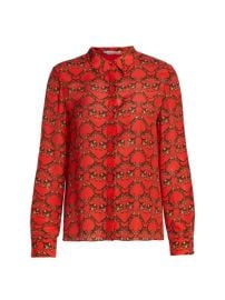 Shop Alice  Olivia Willa Silk Cat Shirt at Saks Fifth Avenue