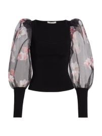 Shop Alice Olivia Abella Floral Puff-Sleeve Top at Saks Fifth Avenue