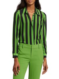 Shop Alice Olivia Alane 70s Silk Blouse at Saks Fifth Avenue